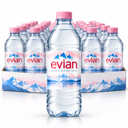 Evian Still Natural Mineral Water – 24 Bottle Case